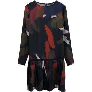 Title: Ted Baker Rosarn Amber Printed Drop Waist Pleated Tunic Dress US 14